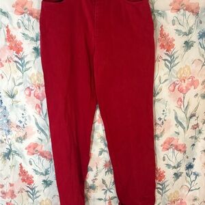 Vintage Ralph Lauren Women's Straight Leg Jeans in Red